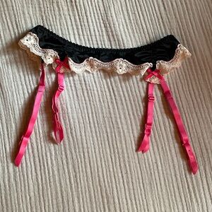 Victoria Secret satin garter belt set